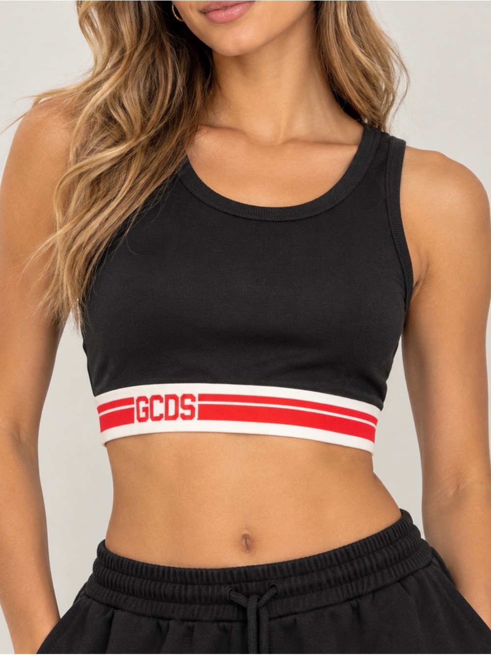 GCDS Black Sports Bra